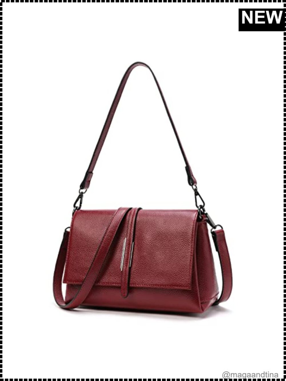 Genuine Cow Leather Crossbody Shoulder Bag Satchel Purse for Women